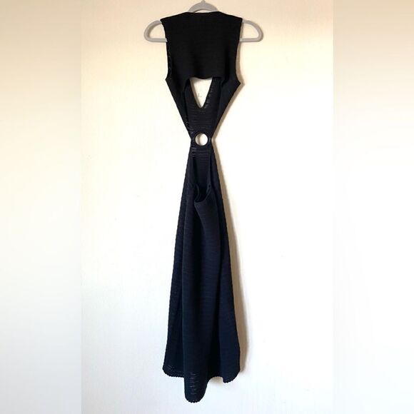 Devon Windsor Sonya Knit Midi Black Dress Crochet Size XS - Picture 12 of 14